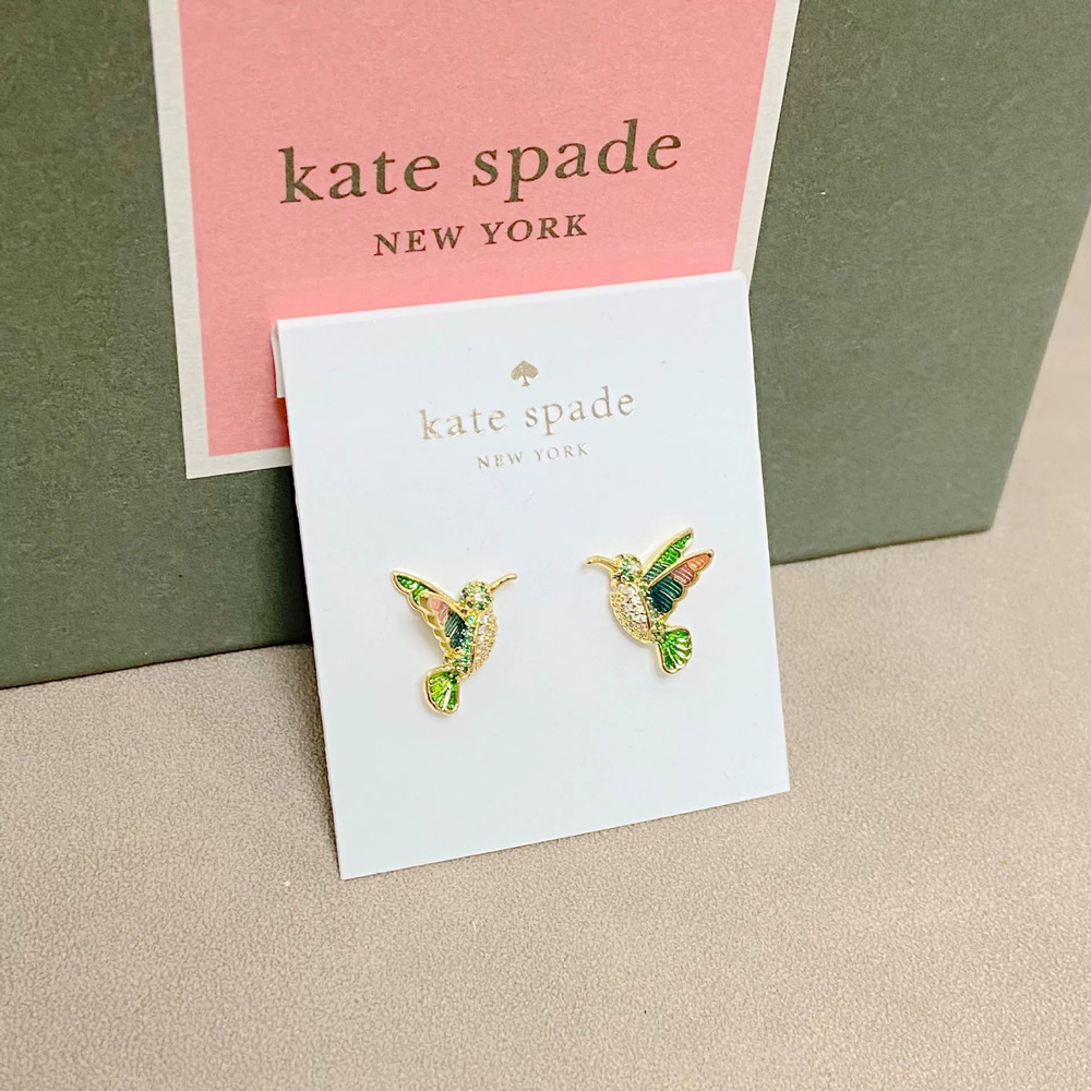 kate spade Colorful Enamel Hummingbird Earrings Micro Zircon 3D